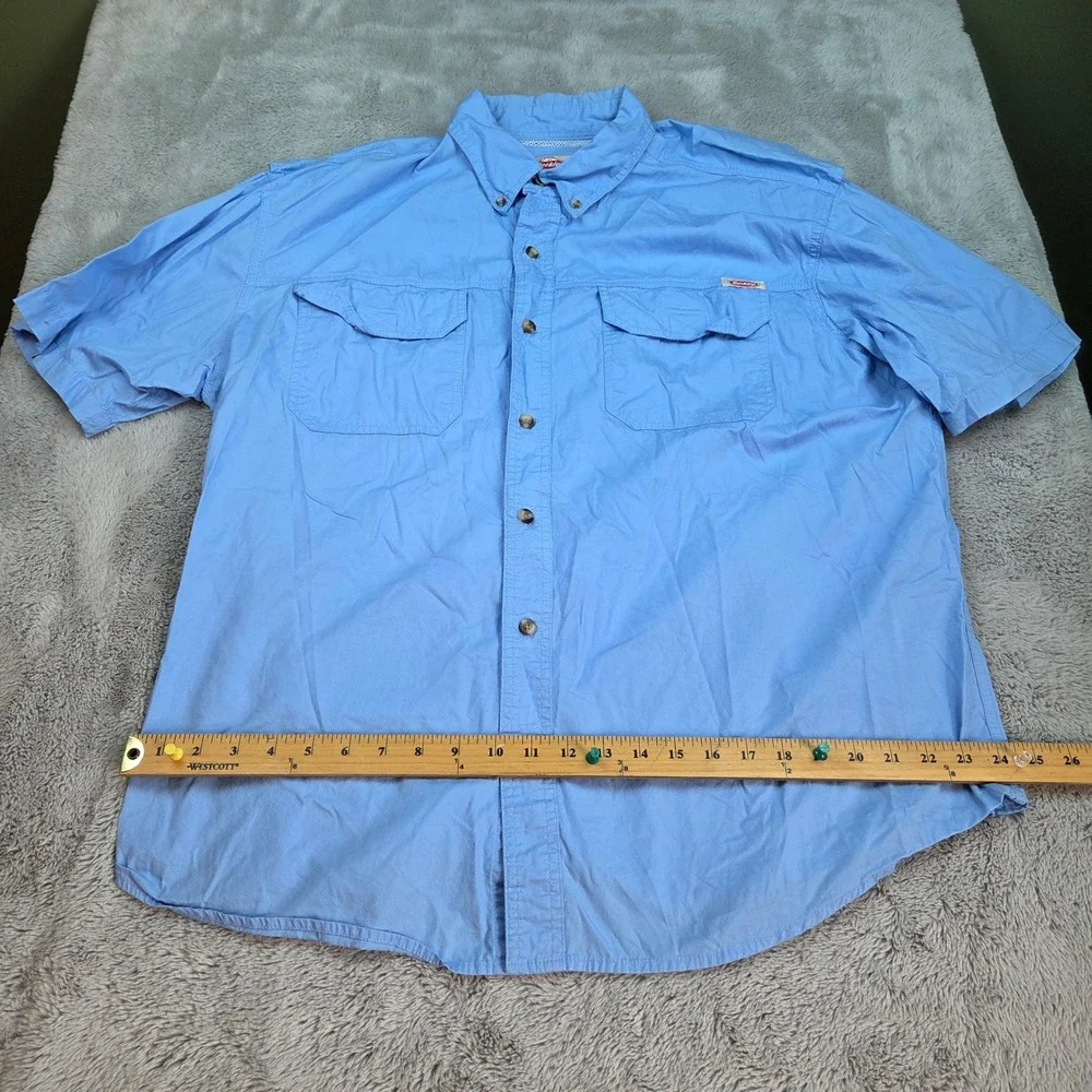 Berkley Fishing Shirt Mens XL SS Ventilated Mesh Back Utility Pockets Sky Blue